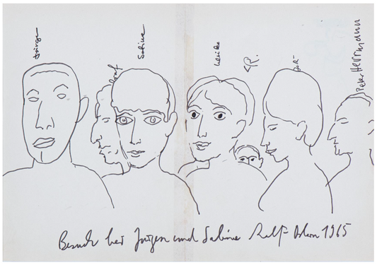 A.R. Penck - Original drawing Besuch bei Jürgen und Sabine